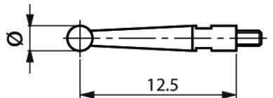 Mérőtapintó M1.4 fejjel Ø1 mm, Hossz =12.5 mm