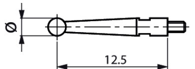 Mérőtapintó M1.4 fejjel Ø3 mm, Hossz =12.5 mm