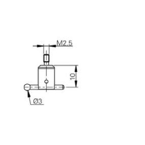 Mérőtapintó M2.5 rubin fejjel Ø3 mm