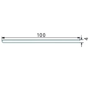 Tüske, 1 félgömb és 1 sík felülettel, Hossz =100 mm
