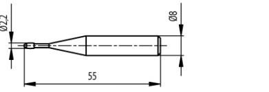 Hordó alakú tapintó M3-M16, Hossz =55 mm
