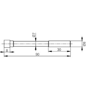 Mérőtapintó párhuzamos élekkel, Hossz =90 mm