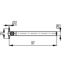 tapintó befogó pinnel Ø2 x 20 mm