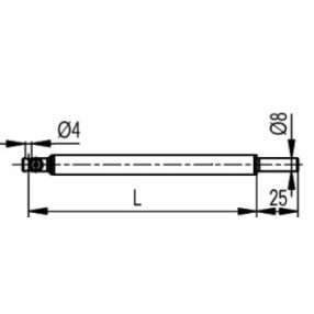 tapintó befogó 90°, Ø4 mm, Hossz =300 mm