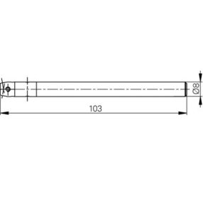 Mérőtapintó befogó 4-48, Hossz =103 mm