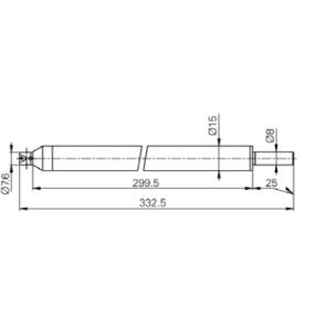 Mérőtapintó befogó (")4-48, Hossz =300mm