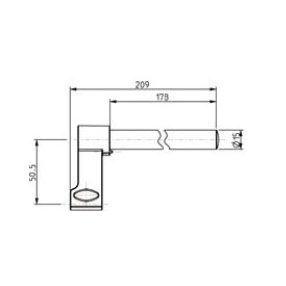   tapintó befogó Ø8 mm, Hossz =200 mm, befogó merőlegességmérőhöz